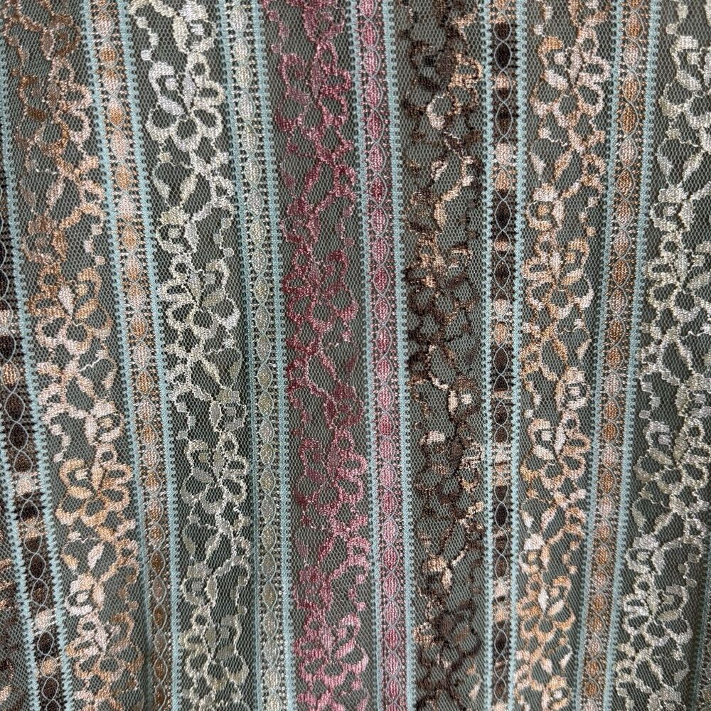 Vtg 90s‎ Lace Top Womens Large Pastel Pink Blue Phoebe Friends Festival Boho USA - Picture 7 of 16